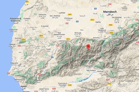 Localizzazione dellìepicemtro del terremoto in Marocco del 9 settembre 2023 (fonte: Ingv)