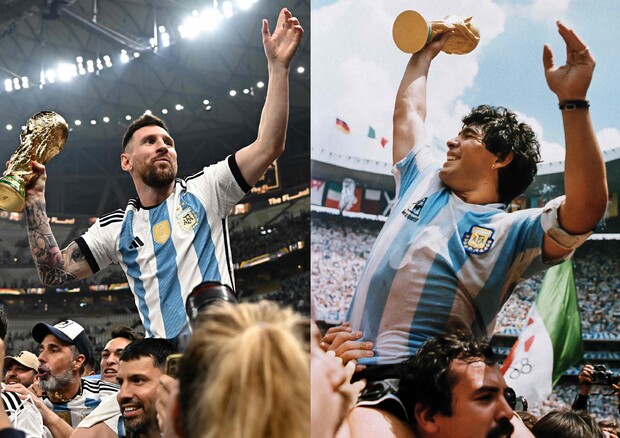 Leo Messi come Diego Armando Maradona (foto: AFP)