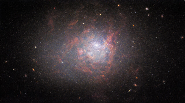 La galassia NGC 1705 è stravagante: nonostante sia piccola e irregolare, sta aiutanto a capire molte cose sulla formazione delle galassie (fonte: ESA/Hubble & NASA, R. Chandar; CC BY 4.0, da Flickr)