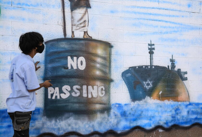 Yemeni artists show solidarity with Palestinian people through graffiti campaign in Sana 'a © ANSA/EPA