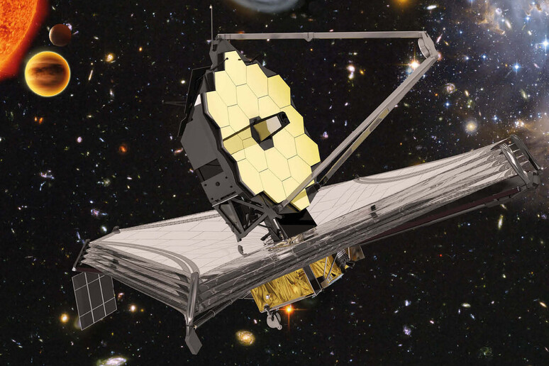 Rappresentazione artistica del telescopio spaziale James Webb (fonte: ESA, NASA, S. Beckwith (STScI), HUDF Team, Northrop Grumman Aerospace Systems / STScI / ATG medialab) - RIPRODUZIONE RISERVATA