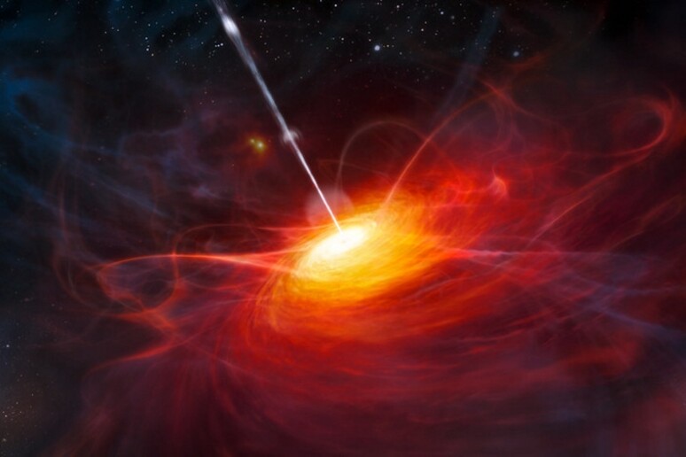 Rappresentazione artistica di un nucleo galattico attivo (fonte:  ESO/M. Kornmesser) - RIPRODUZIONE RISERVATA