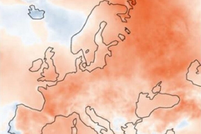Mappa delle temperature record in Europa nell 'estate 2022 (fonte: C35/ECMWF) - RIPRODUZIONE RISERVATA