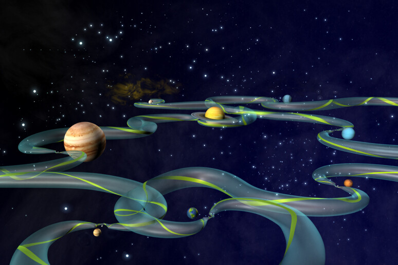 Rappresentazione artistica di autostrade planetarie (fonte: NASA) - RIPRODUZIONE RISERVATA