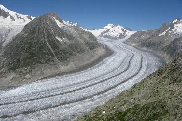 Il ghiacciaio dell 'Aletsch, in Svizzera, fotografato nel 2009 (fonte: UNIL - Guillaume Jouvet) -     RIPRODUZIONE RISERVATA
